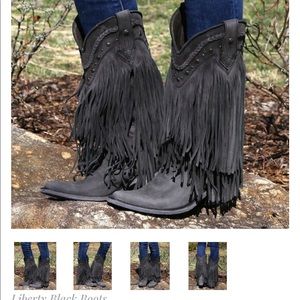 Liberty Black Vegas Fringe Boots